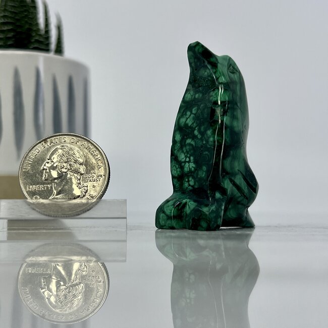Malachite Penguins - Medium 2" Animal Carving