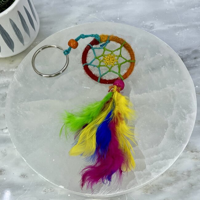 Dreamcatcher Dream Catcher Keychain - Chakra Rainbow 2"