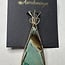 Chrysoprase Triangle Pendant Gold 14K-Handmade Wire Wrapped