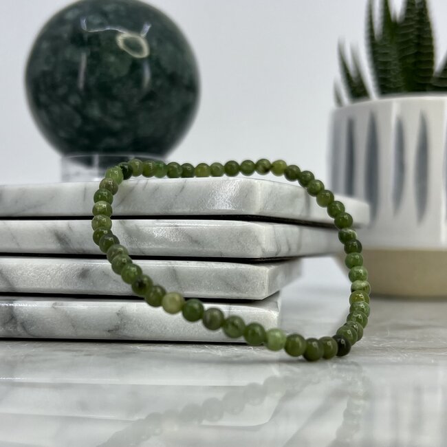Jade Nephrite Bracelet -3-4mm