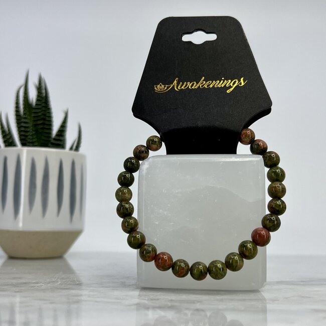 Unakite Jasper Bracelets - 6mm