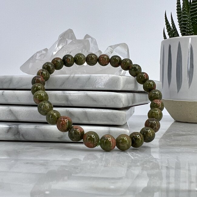 Unakite Jasper Bracelets - 6mm