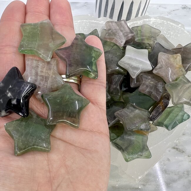Rainbow Fluorite Stars - Medium