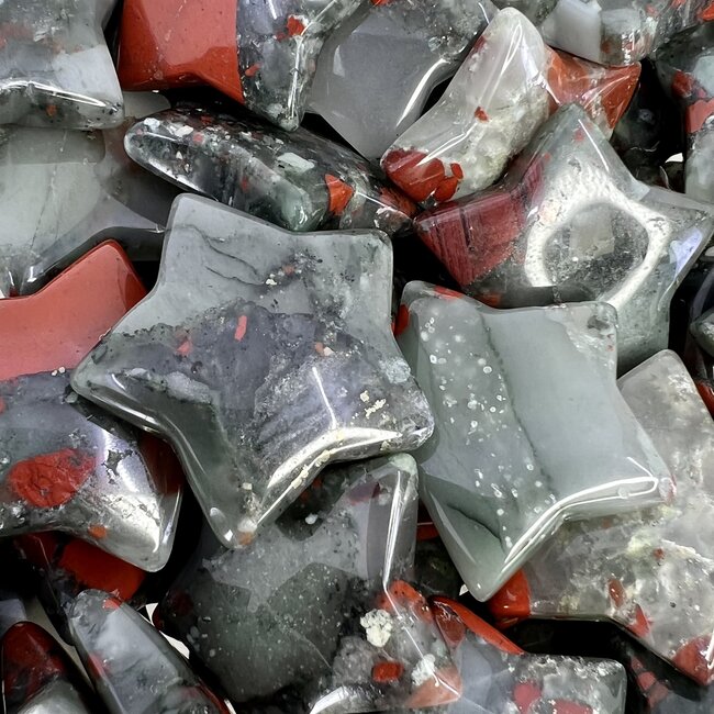 Bloodstone (Seftonite Septonite Setonite Heliotrope) Stars - Medium