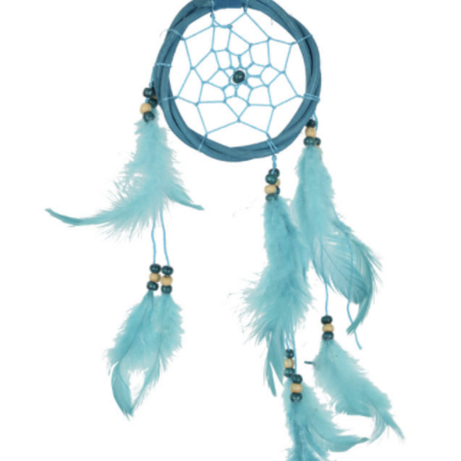 Dreamcatcher Dream Catcher-Aqua Blue Turquoise Small- Wolf Spirit 3"