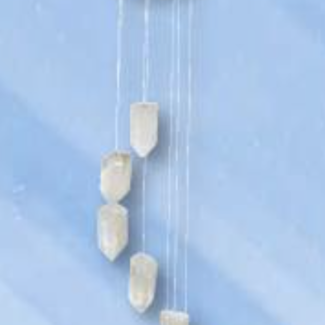 Clear Quartz Points Windchime Mobile 7pc Rough Crystal Wind Chime