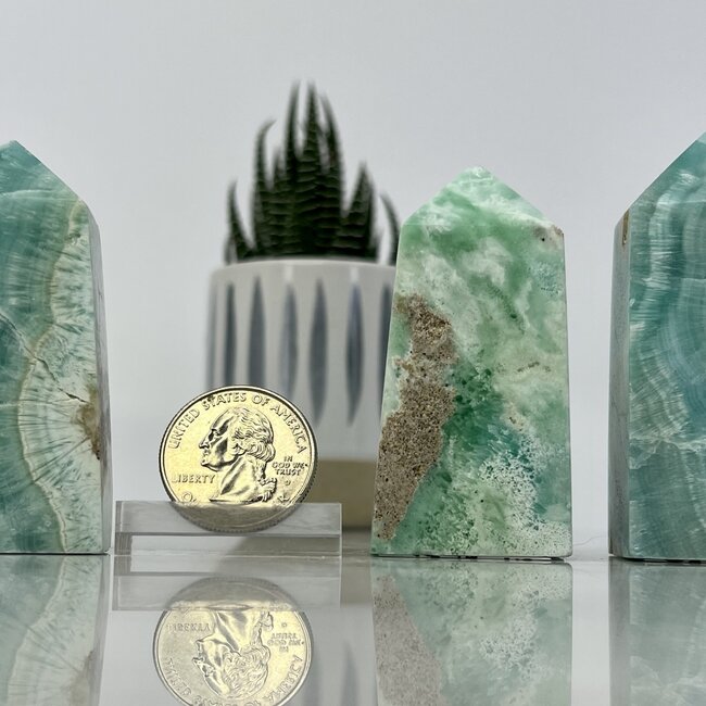 Blue Aragonite Obelisk Generator Tower Point - Medium (2 - 3.5")