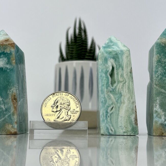 Blue Aragonite Obelisk Generator Tower Point - Medium (2 - 3.5")