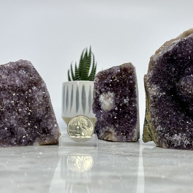 Amethyst Polished Cut Base Druzy - Medium Rough Raw Natural