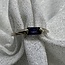 Iolite Ring-Size 7 Faceted Rectangle Flush-Sterling Silver