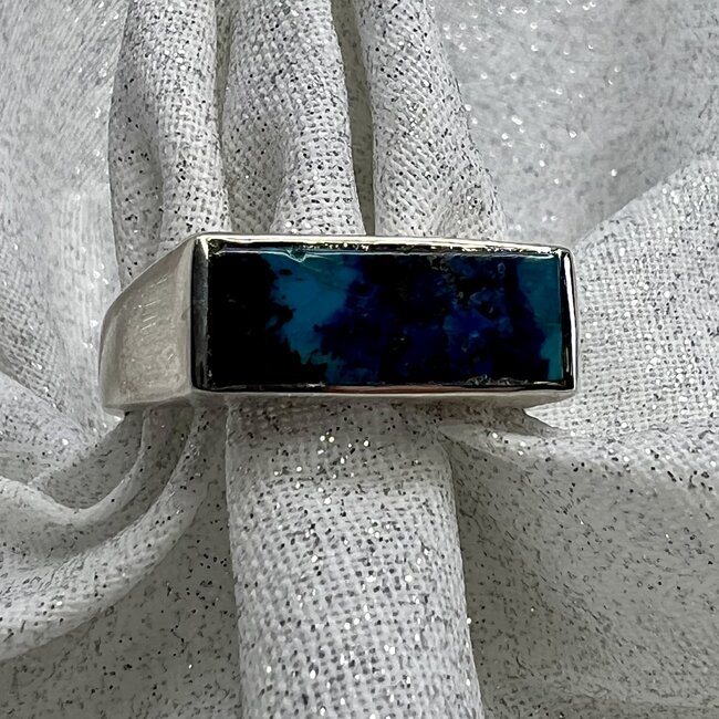 Shattuckite Mens Ring-Size 9 Rectangle Flush Sterling Silver