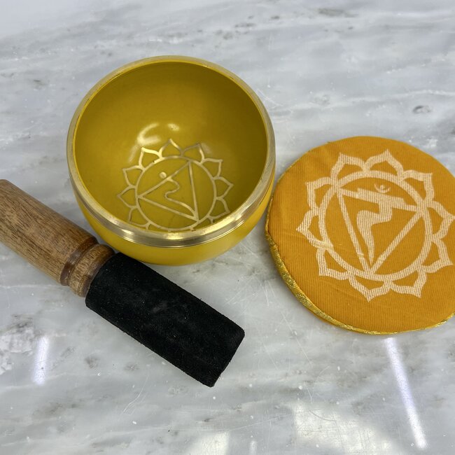 Singing Bowls - 3" Metal Solar Plexus Chakra Striker Pad Case
