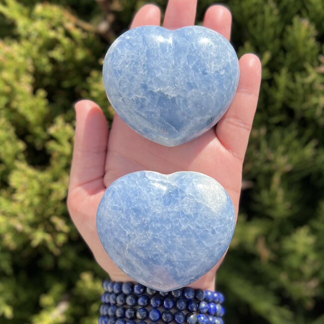 Blue Calcite Heart- Large(3")