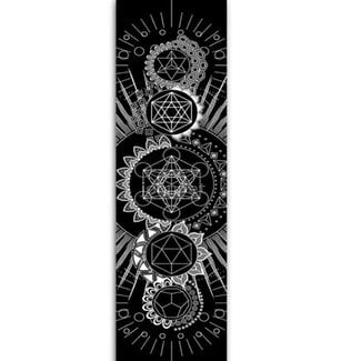 Tapestry Banner/ Wall Hanging Decor - Black Geometric Shapes - Large 56in x 12.75in