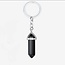 Black Obsidian Point Keychains - Hexagon