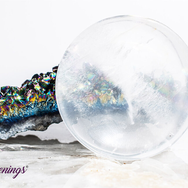 Clear (Crystal) Quartz Dish Sphere Stand - 2-2.5" Bowl Jewelry Trinket Tray Decor