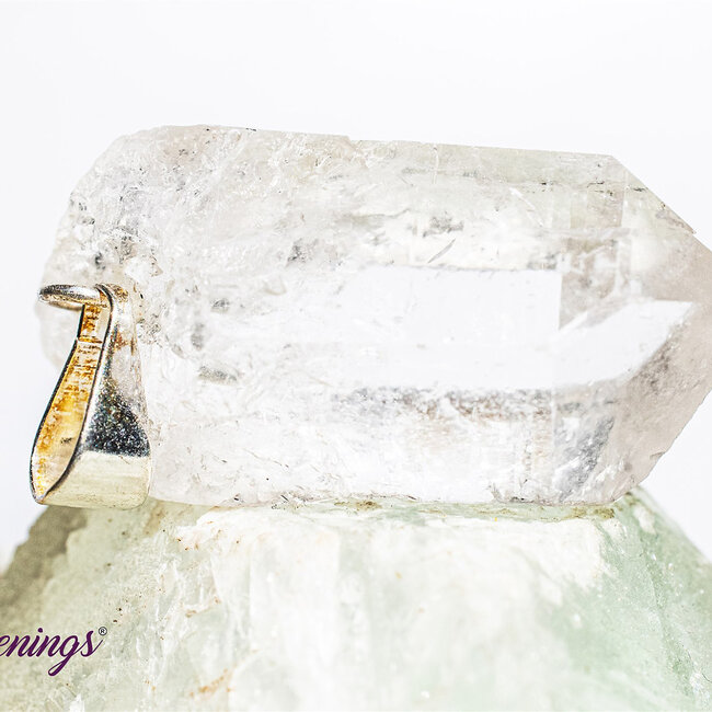 Clear Quartz Pendants -  Point 1" Rough Raw Natural - Silver Plated