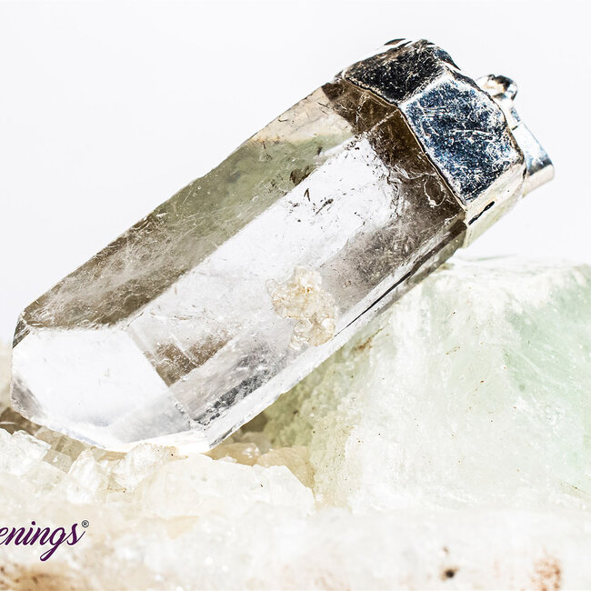 Clear (Crystal) Quartz Pendants - Natural Point  (1-2") - Silver Plated Cap Raw Natural
