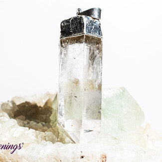 Clear (Crystal) Quartz Pendants - Natural Point  (1-2") - Silver Plated Cap Raw Natural