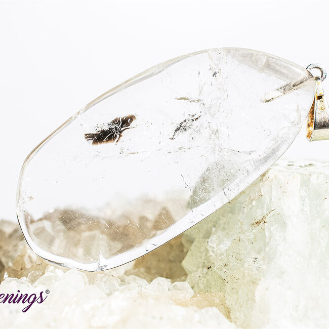 Clear Quartz Pendant-Slice Slab Round