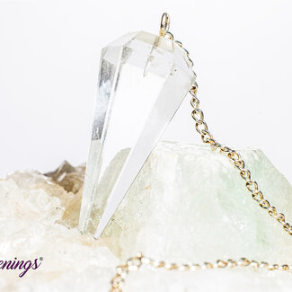 Clear (Crystal) Quartz Pendulums - Dowsing Hexagonal Faceted Point Divination - Silver Chain Crystal Gemstone