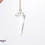 Clear (Crystal) Quartz Pendulums - Dowsing Hexagonal Faceted Point Divination - Silver Chain Crystal Gemstone