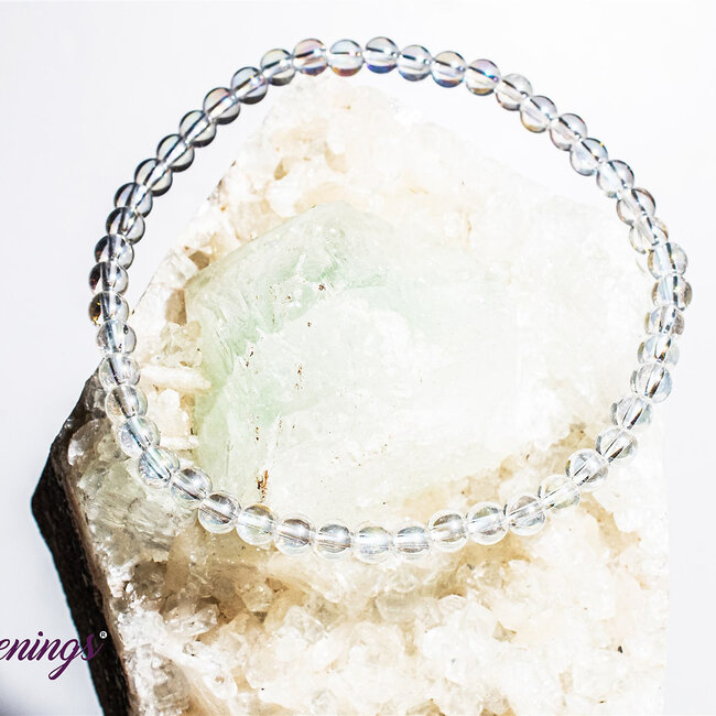 White Angel Aura Quartz Bracelets - 4mm Clear Mini