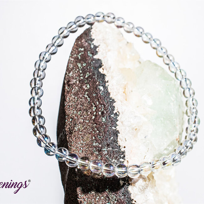 White Angel Aura Quartz Bracelets - 4mm Clear Mini