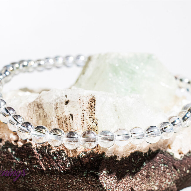 White Angel Aura Quartz Bracelets - 4mm Clear Mini