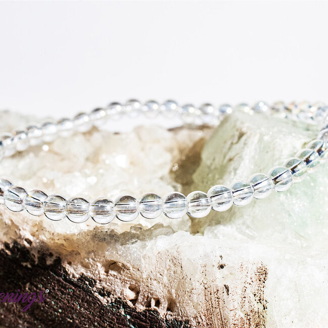 White Angel Aura Quartz Bracelets - 4mm Clear Mini
