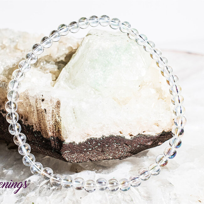 White Angel Aura Quartz Bracelets - 4mm Clear Mini