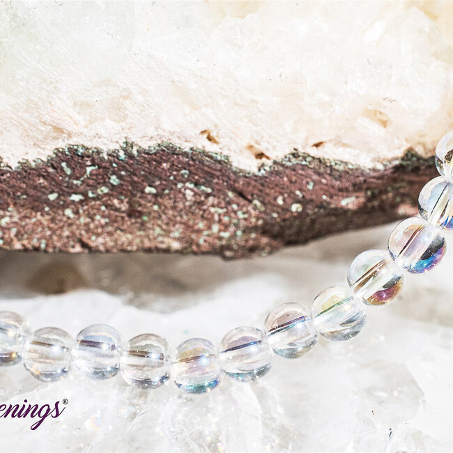 White Angel Aura Quartz Bracelets - 4mm Clear Mini