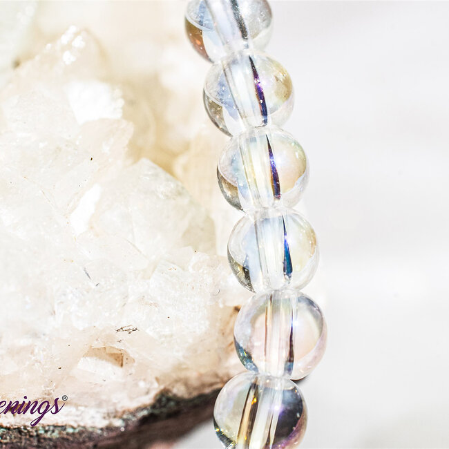 White Angel Aura Quartz Bracelets - 4mm Clear Mini