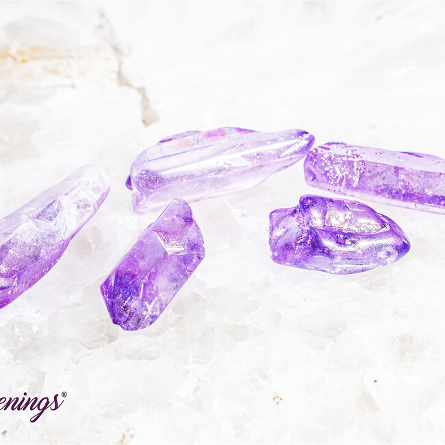 Purple Aura Quartz Points - Small Indigo Tanzan - Rough Raw