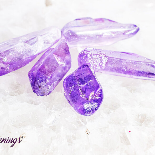 Purple Aura Quartz Points - Small Indigo Tanzan - Rough Raw