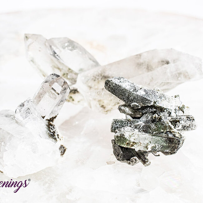 Chlorite Cluster - Garden Landscape Lodoite Phantom Ghost Quartz - Small Rough Raw Natural