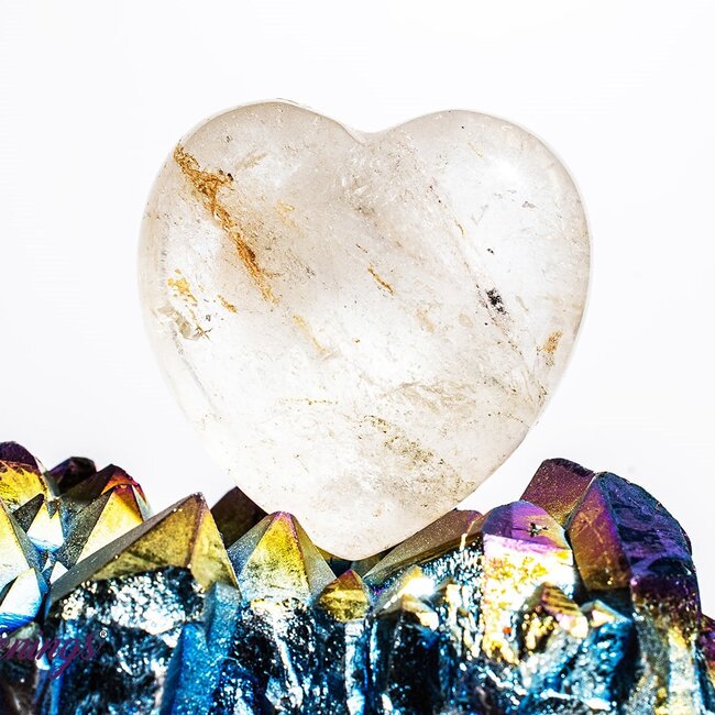 Clear Quartz Puffy Hearts - Medium