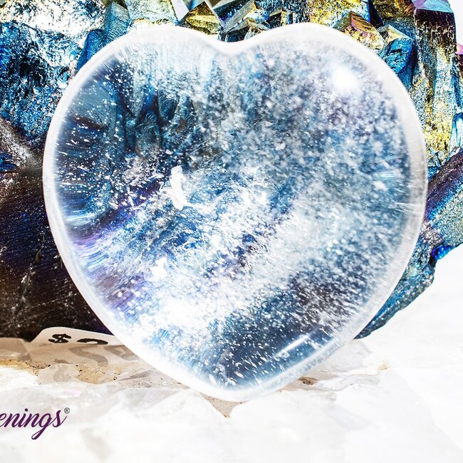 Clear Quartz Puffy Hearts - Medium