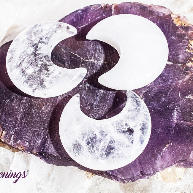 Clear Quartz Crescent Moon - Medium