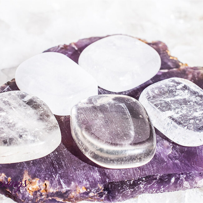Clear (Crystal) Quartz Flat Stone - Mini Oval (1") Slice Slab