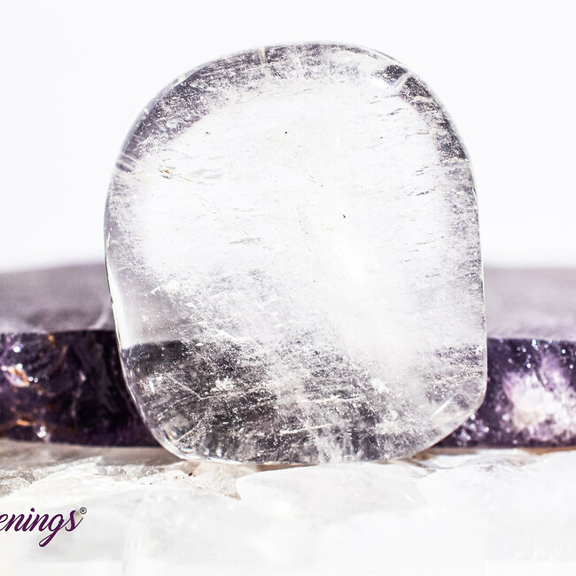 Clear (Crystal) Quartz Flat Stone - Mini Oval (1") Slice Slab