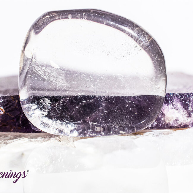 Clear (Crystal) Quartz Flat Stone - Mini Oval (1") Slice Slab