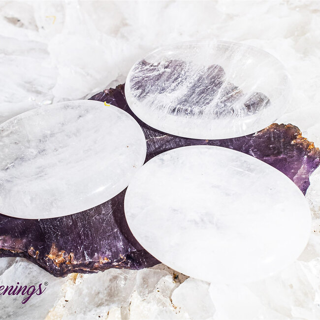 Clear (Crystal) Quartz Worry (Thumb Fidget Relaxation Pocket) Stones - Large Oval