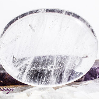 Clear (Crystal) Quartz Worry (Thumb Fidget Relaxation Pocket) Stones - Large Oval