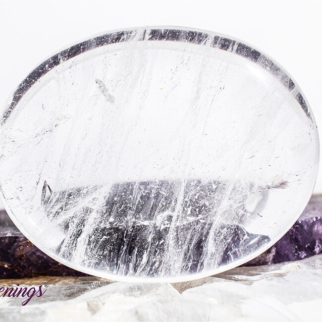 Clear (Crystal) Quartz Worry Stone - Large Oval