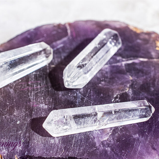 Clear (Crystal) Quartz Double Terminated DT Points - Mini Grid Faceted