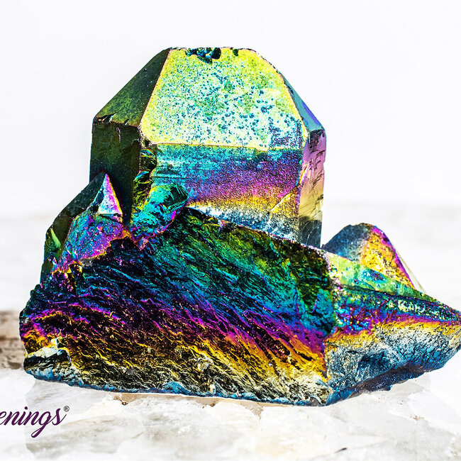 Titanium Aura Clear Quartz Cluster - Small Rough Raw Natural