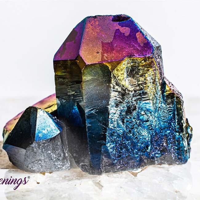 Titanium Aura Clear Quartz Cluster - Small Rough Raw Natural