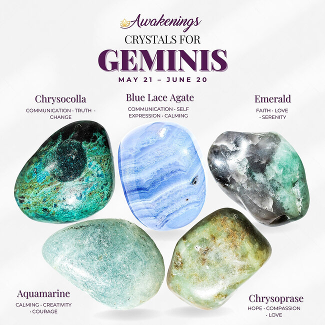 Gemini Zodiac - Crystal Kits Astrology Set Bundle Pack
