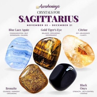 Sagittarius Zodiac - Crystal Kits Astrology Set Bundle Pack